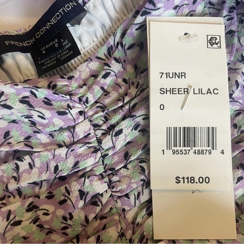 French Connection Enora Ruched Dress Size 0 - Picture 4 of 4